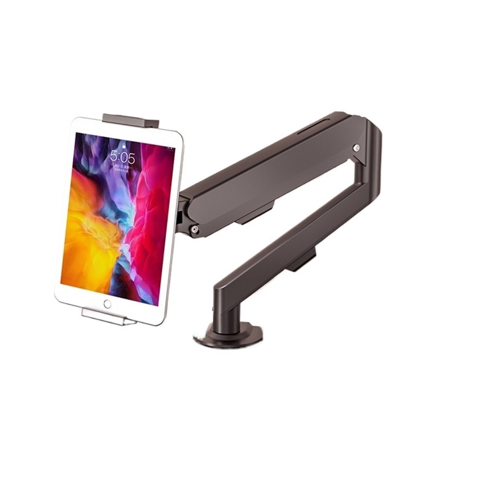 YLUPVT Air pressure lifting mobile phone tablet stand cloud computer 12 inch desktop rotating height increasing cantilever base(Black)