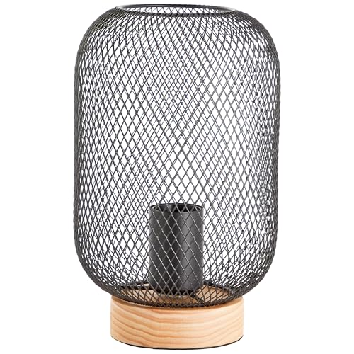 Lampe industriel E27 table de chevet salon métal bois Giada