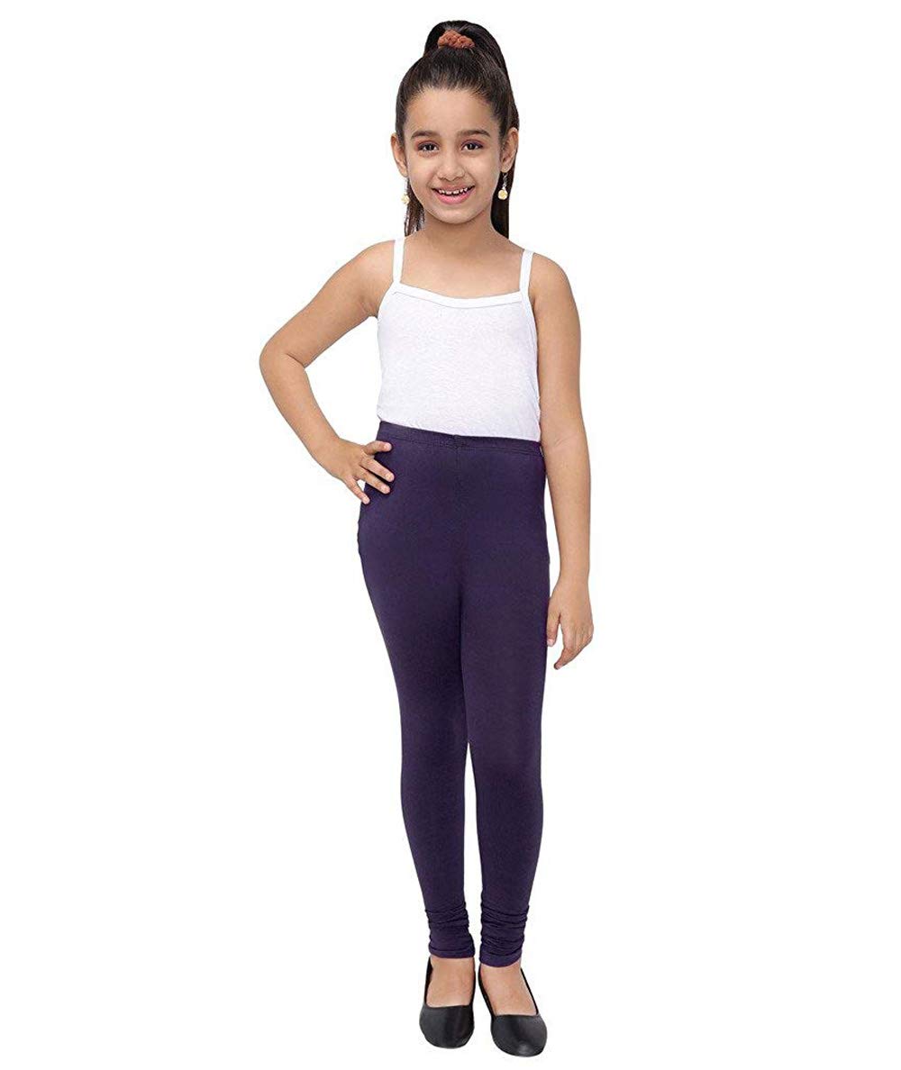 Premium Girls Churidar Leggings for All Age Group - Russian Violet (18 Months - 24 Months)