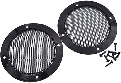 BetterUS 2Pcs Car Audio Speaker Grill Cover Guard Protector Mesh Speaker Decorative Circle Audio Accessories 4 Inch