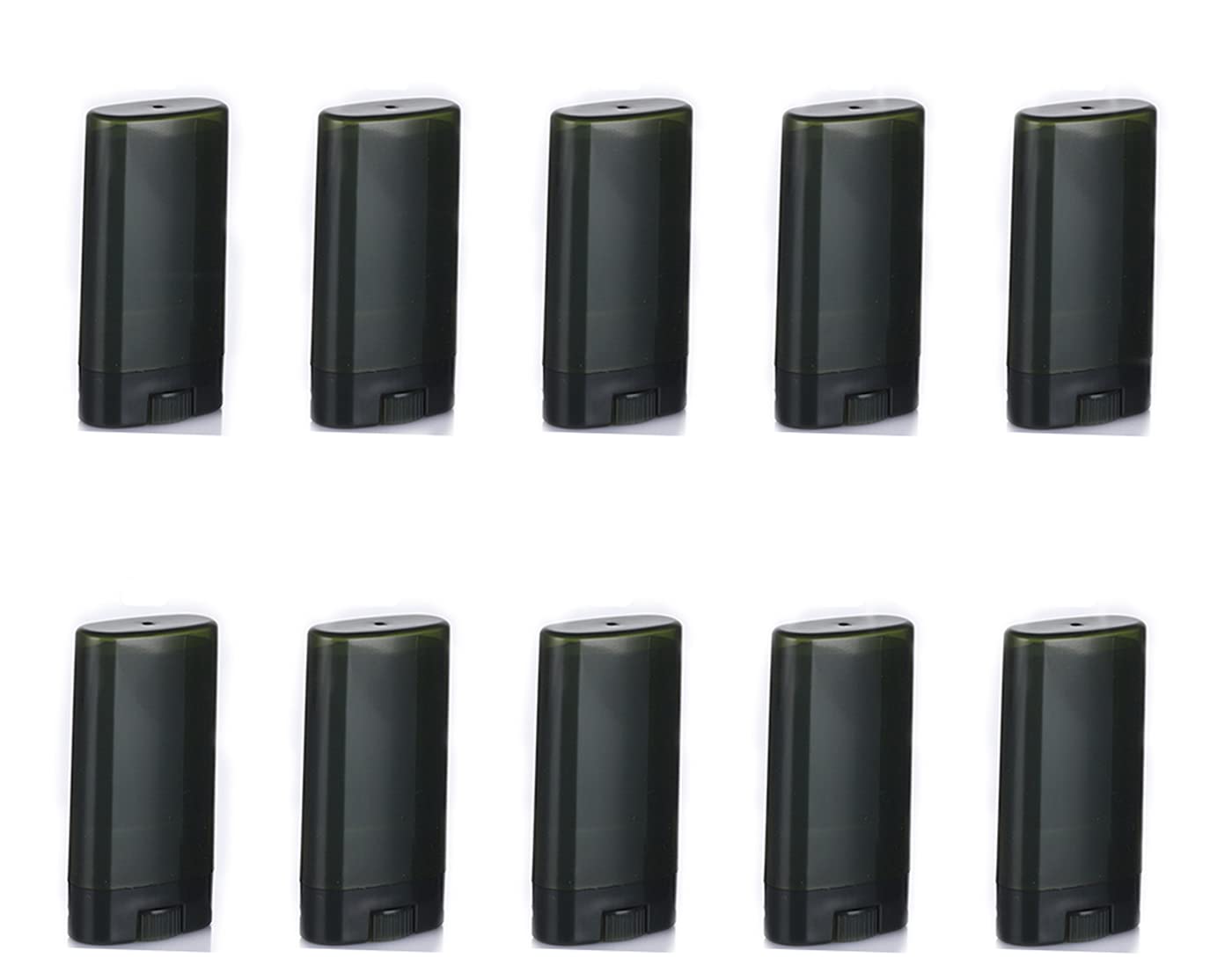 15 Packs 15ml Plastic Deodorant Containers 0 5 Oz Oval Lip Balm Tubes Twist-up Filling Stick Empty Plastic