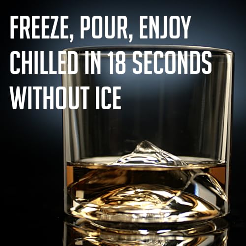 Image of LIITON Mount Everest Heavy Crystal Whiskey Glasses Gift Set of 4, Thick Freezable Bourbon Glass 1lb Each, Premium Whiskey Gifts for Men, Frozen Crystal Chills Cocktails, 10 oz | Thick Freezable Crystal Rock Glasses, Old fashioned Whiskey Gifts for Men, Cocktails, Scotch Glasses