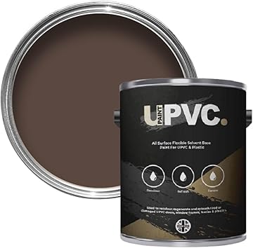 upaintpvc - All-In-Once UPVC Plastic Paint - Windows - Doors - Frames - Conservatories - Fascia - Downpipes - Guttering | Semi Matt Finish - 1 Litre (Mahogany Brown Ral 8016)