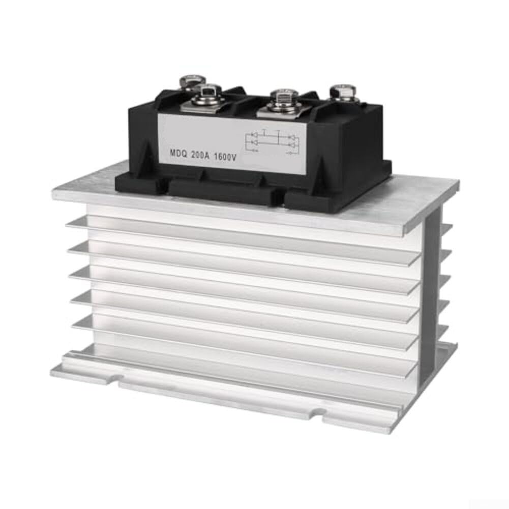 Raddrizzatore a ponte 200A 1600V, modulo a diodi monofase con dissipatore di calore in alluminio, per alimentatori CC e apparecchiature elettriche ad alta potenza