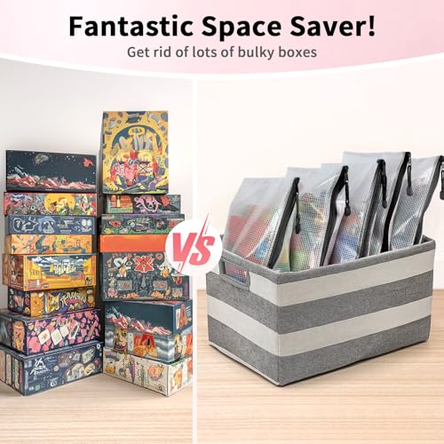 Image of Umriox Mesh Zipper Pouch Bags, A3+A4 (12 Colors, 24 Packs), Large Storage Bags, Zipper Bags for Office Supplies Travel Accessories and Board Games Storage