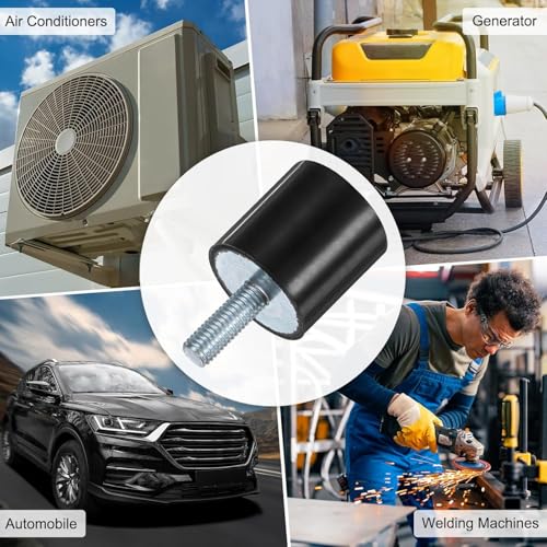 4 Stück VE M8×23mm Anti-Vibrations Isolator Halterungen Silentblock Gummi-Absorber D30mm×H30mm, männliche Ausführung, Gewindebolzen, geeignet für Kompressoren,Autos