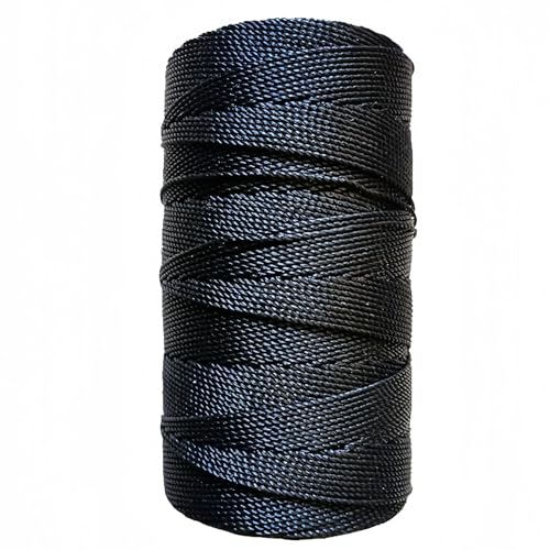 ARISKEY 984 Feet Black Nylon Twine, 36 Mason Nylon String Line, 100% Nylon Brick Line String, Durable Twisted Construction String Building Line for Masonry, Climbing Plants, Gardening, Crafting
