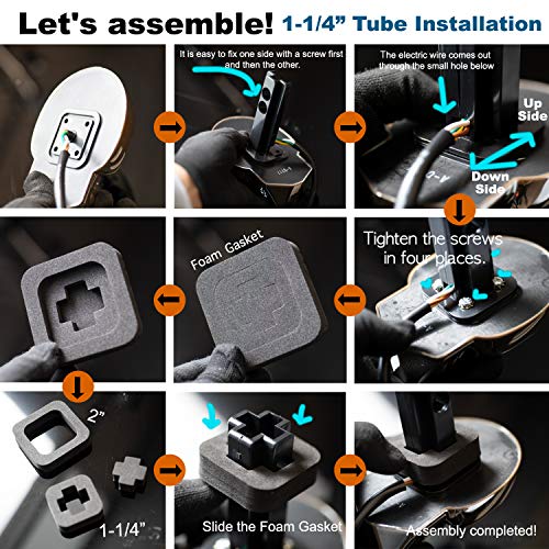 Skull Hitch Cover Chrome 6523 Led Tow Hitch Light Cover Fits 2" & 1-1/4" Both #TOP1