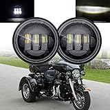 SKUNTUGUANG 1 Pair 4.5 Inch Fog Light Passing Lamps DRL bulb for Motorcycle Fog Lamp (Black Fog Light)