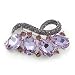 Produktbild Modernes, ovales Amethyst-Glas, Lavendel-Kristall-Brosche mit Rhodium-Plattierung, 60 mm quer