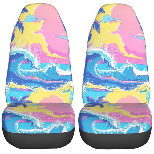 Housses siège voiture citron rose lot de 2 confort respirant anti-usure