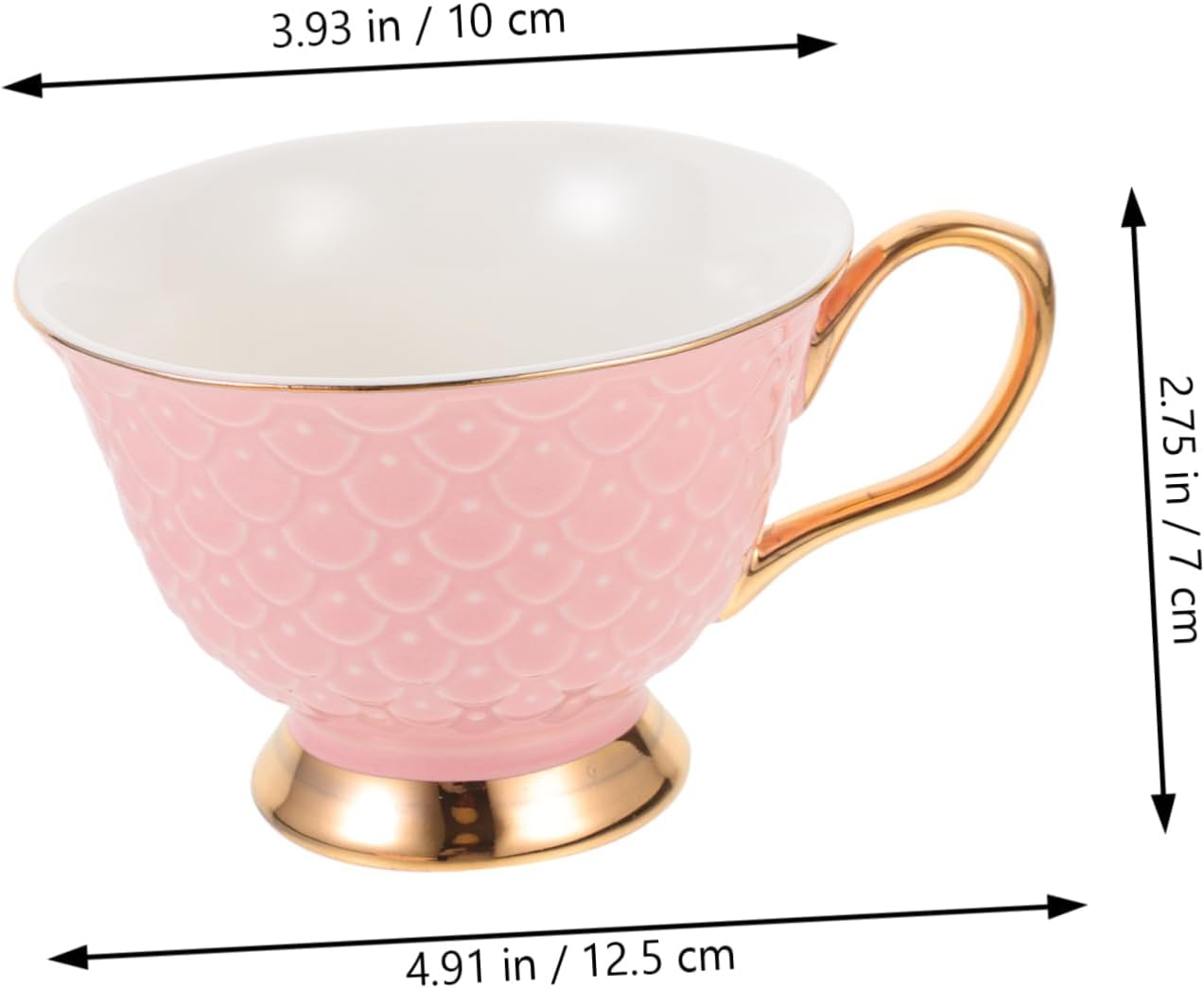 Ceramic Cup Saucer Pink Coffee Cups Reusable Porcelain Tea Saucer Handheld Milk Drinking