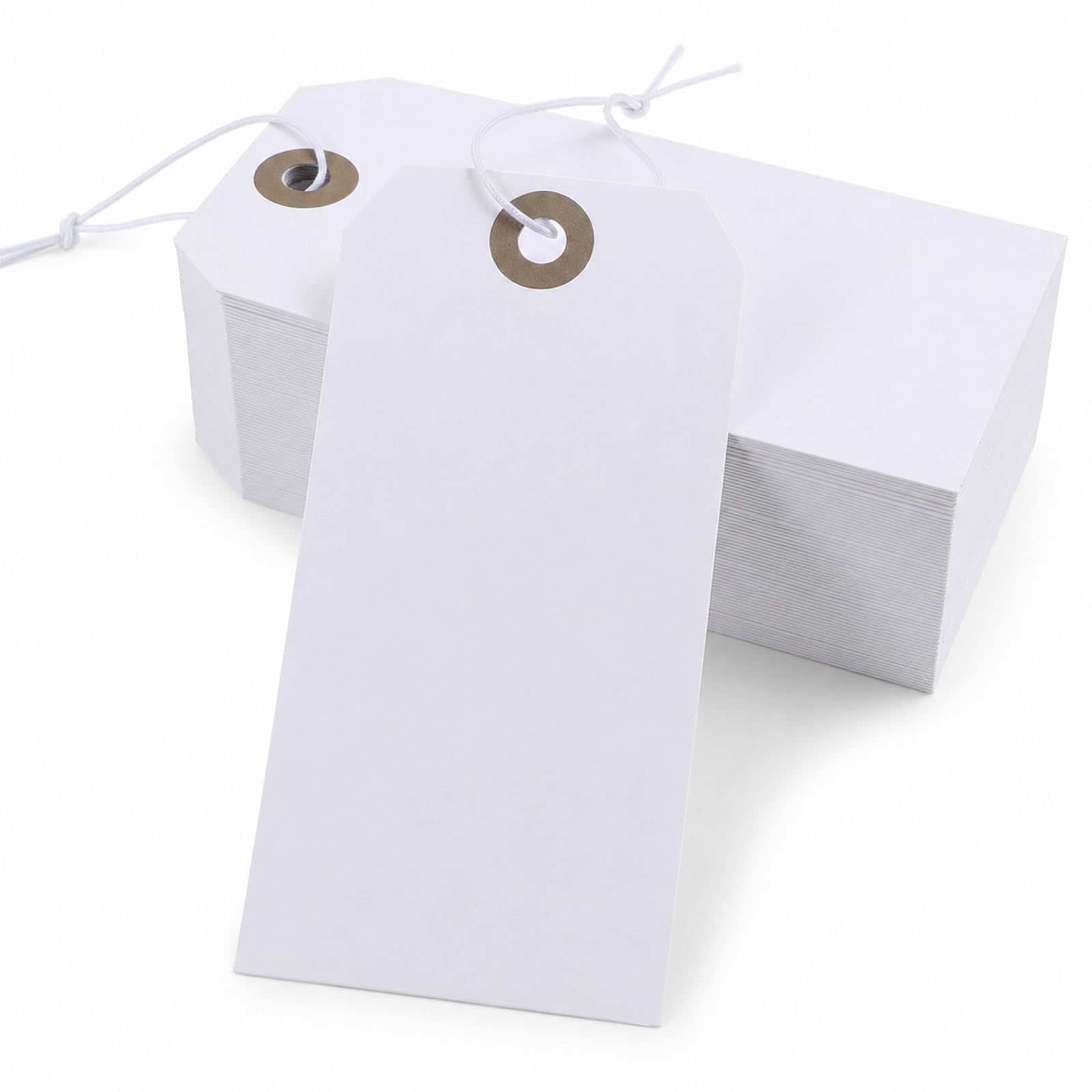 100 Pack White Gift Tags Price Tag with Reinforced Hole Tags with String