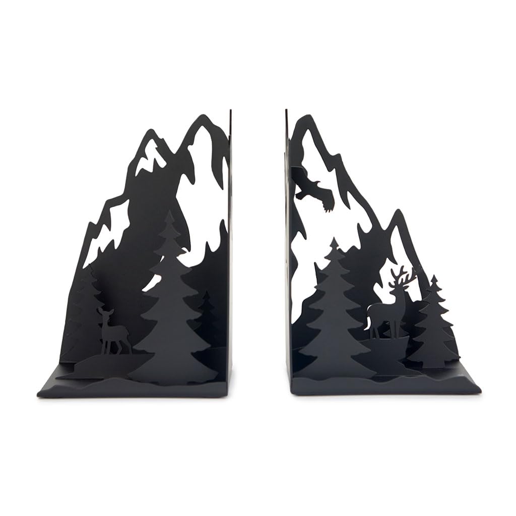 Balvi Fermalibri Mountains Colore nero Rappresenta un paesaggio montano Metallo