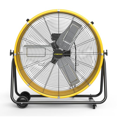 VINICAYA 24 Inch High Velocity Floor Fan, 3-Speed Industrial Shop Fan, High Velocity Heavy Duty...