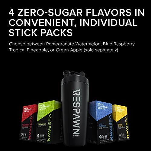 Amazon Respawn By Razer 真空断熱ステンレススチールシェイカーカップ 20オンス 粉末ドリンクミキサーグレート デュアル断熱 食器洗い機対応 Bpaフリー ブラック Respawn 水筒 マグボトル