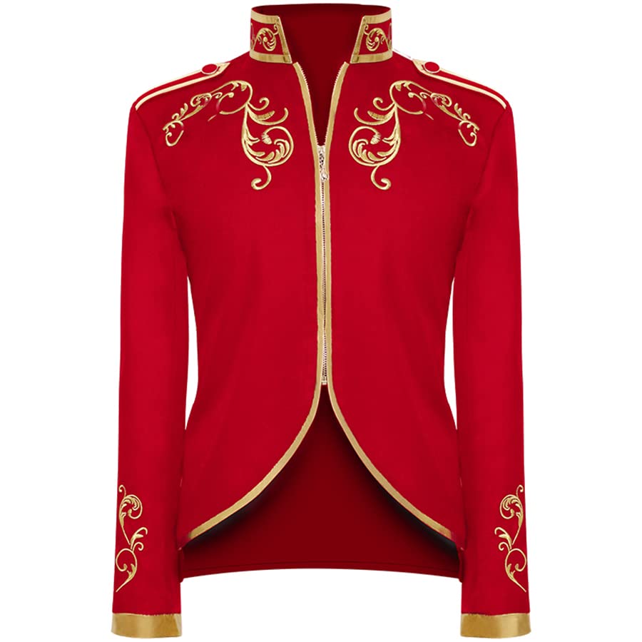 Men's Fashion Palace Prince Uniform Gold Embroidered Jacket Coat Halloween Cosplay Costume