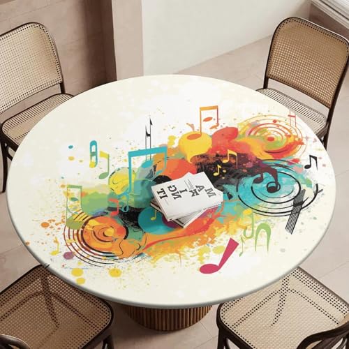 Nappe ronde ajustée imperméable avec bord élastique extensible - 6