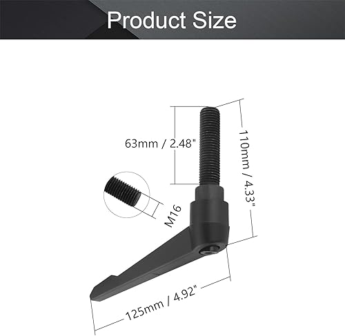 Miniatura 88 de Othmro 2 piezas de palanca de sujeción con rosca M8 Palanca de trinquete, aleación de aluminio ajustable con botón de bloqueo con perno roscado 2