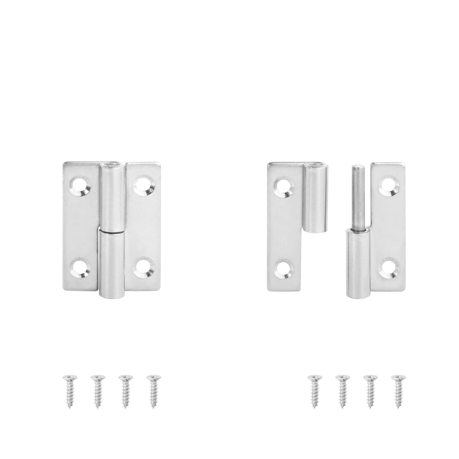 Window Hinge 2PCS Stainless Steel Detachable Hinge 270 Degree Black Removable Wooden Furniture Door Hinges for Cabinet Cupboard Closet Box for Cabinet, Door, Window(StainlessSteel50mm R)