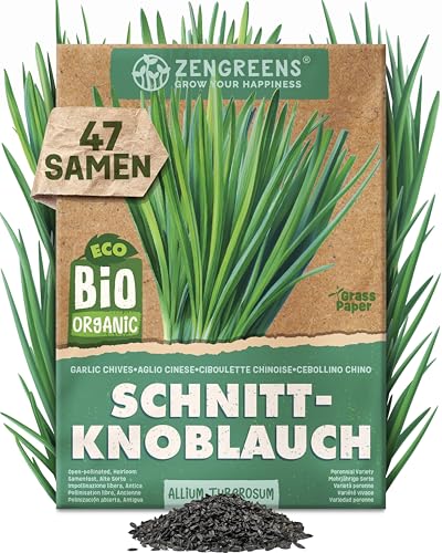 ZenGreens® - Bio Schnittknoblauch Samen - Schnittknoblauchsamen - Kräutersamen für den einfachen Anbau im Garten, Balkon oder Küche - Kräuter Saatgut ideal für Anfänger