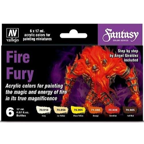 AV Vallejo Model Color Set Fire Fury (6), Model paints, VAL70243