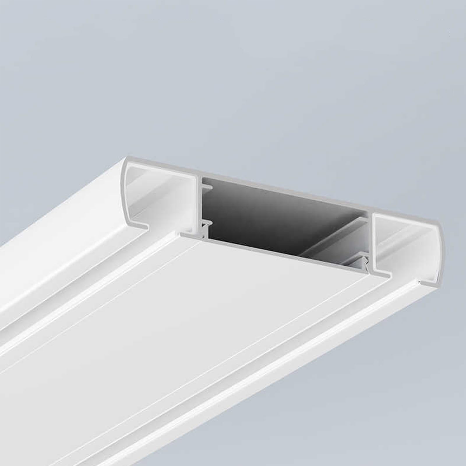 Tringle à rideaux double montée au plafond - 2 voies silencieuse en aluminium - Pour salon, chambre à coucher ou hôpitaux - Facile à installer (gris, 1,5 m)