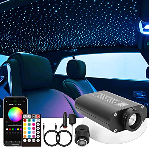 Image of CHINLY Starlight Headliner Kit 550pcs 9.8ft 0.03in Starlights RGBW Fiber Optic Lights, APP+Remote Control Star Headliner Kit, Car Star Lights for Car Roof