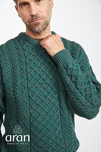 Inisheer Mens Irish Cable Knit Sweater, 100% Natural Irish Wool3
