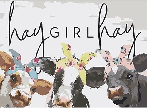 arcvoso Pintura por números para adultos kits de pintura por números para niños principiantes lindos kits de pintura al óleo de vacas para