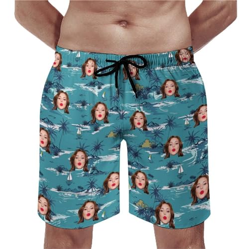 Custom Face Couple Matching Swimwear Personalized Bikini Set Swim Shorts High Waisted Bikini Swimsuit Bathing Suit for Gift2