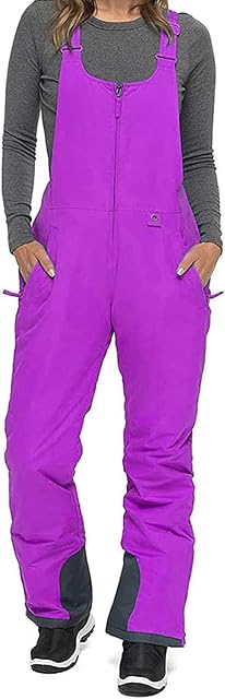 ChenbeiCXK Women Ski Snow Bib Trousers Waterproof Insulated Snowboard Overalls Breathable Wide Leg Zipper Pants with Pockets