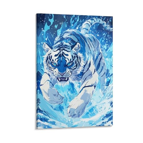 Toile tigre decoration murale moderne peinture salon chambre 30x45cm