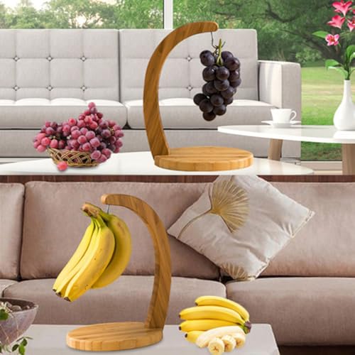 Estante colgante de bambú para frutas: decora tu mesa de cocina con este soporte estable khaki 6