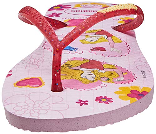 Chinelo Slim Princess, Havaianas, Meninas, Rosa Cream/Pirulito, 25/26