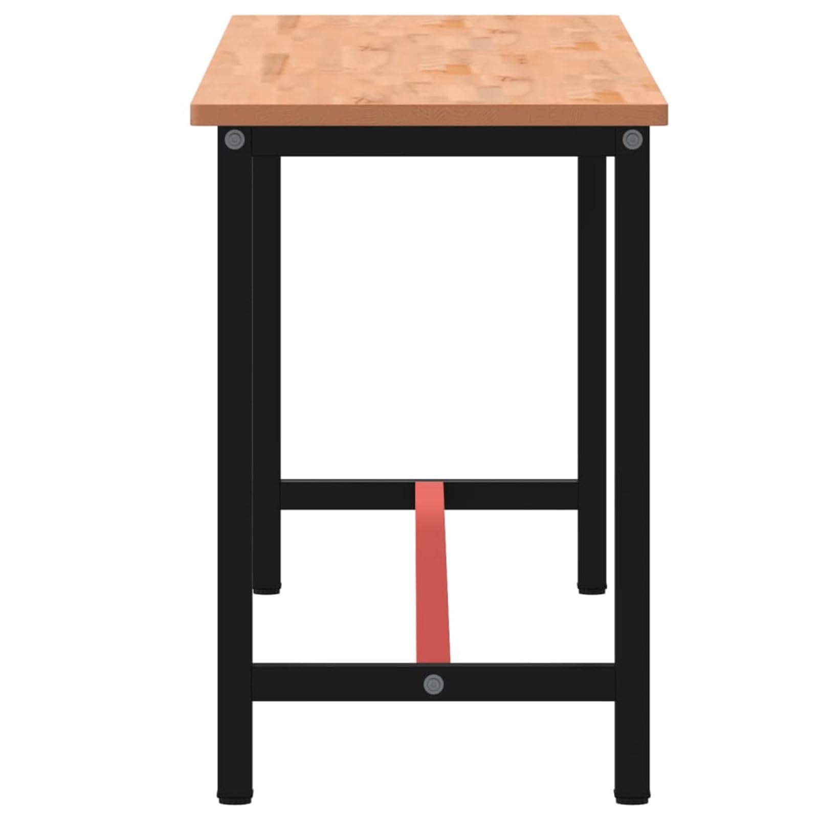Homgoday Wystrój stołu warsztatowego 220 x 55 x 81,5 cm z litego drewna bukowego i metalowego, meble do wnętrz i na zewnątrz, wystrój domu, wyposażenie domu do wnętrz, salonu, biura