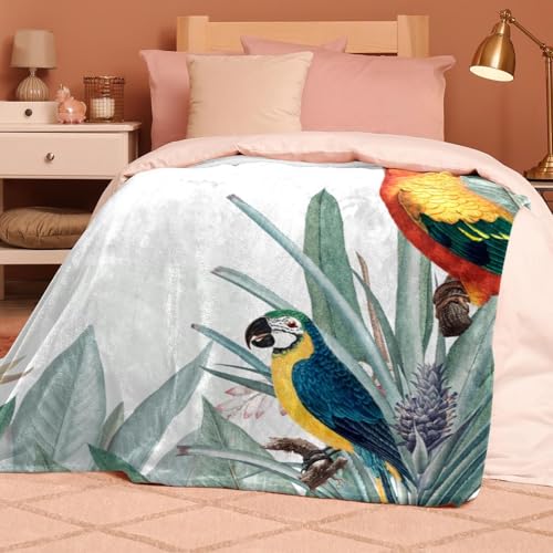 Couverture microfibre oiseau tropical chaude douce jeté de canapé 150x200 - 8