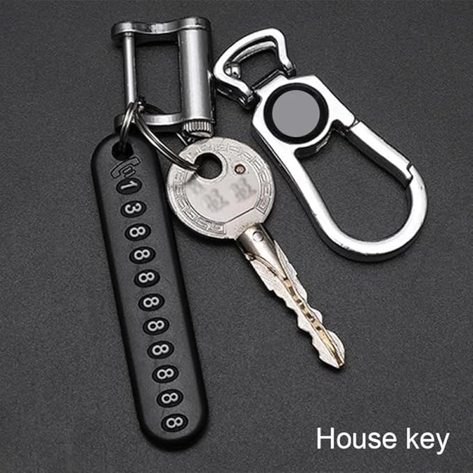Image of Anti-Lost Car Keychains with Phone Number Pendant, Phone Number Digital Sign, Heavy Duty Universal Car Keychain, Durable and Anti-Lost Accessories for Men and Women