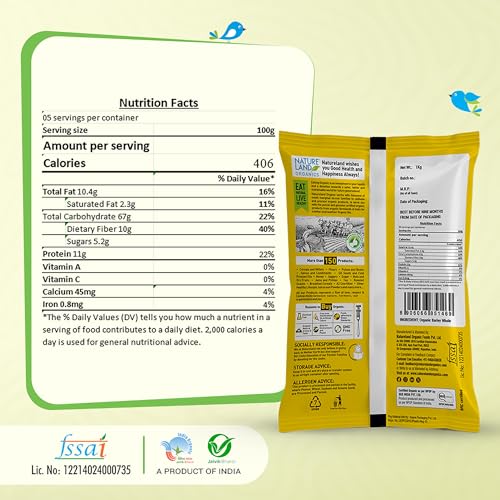 Image of NATURELAND ORGANICS Natureland Organic Barley Flour / Jau Flour 500 Gm - Healthy Organic Flour