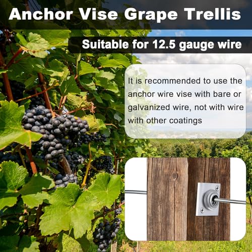 Image of 10 Pcs Anchor Wire Vise with Screws Grape Trellis Anchor Vise for Tightening 12-13 Gauge Wire to Build Trellises, Vineyards, Fences and Arbors