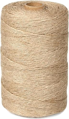 PerkHomy 1100FT Jute Twine String 2mm 3ply Natural Thin Twine for Craft Gardening Gift Wrapping Packing Material Wedding Christmas Decoration Bulk