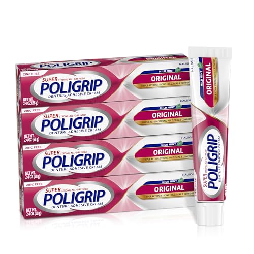 Super Poligrip Original Denture Adhesive Cream, Zinc...