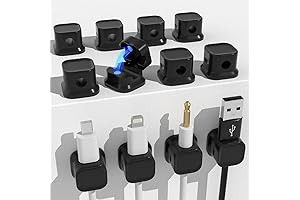 Magnetic Cable Clips 12 Pack (Black) - Under Desk Cable Management