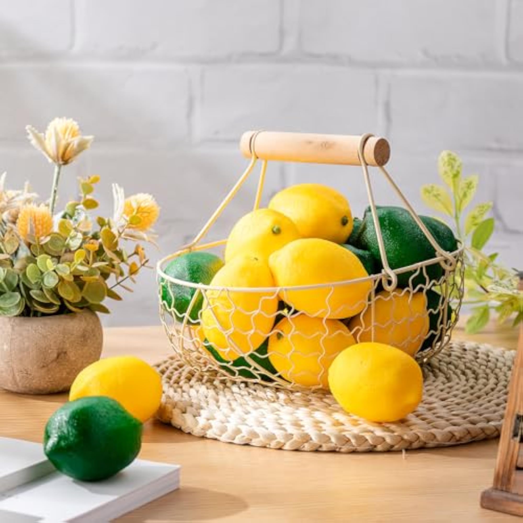 48 Pieces Summer Fake Lemons for Party Decorations
