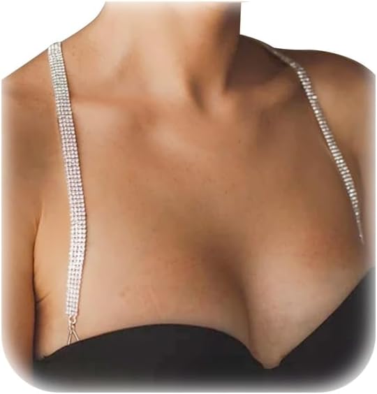 Luxury Rhinestone Bra Shoulder Straps Crystal Shoulder Strap Chain Rhinestone Underwear Chain Bridal Wedding Dress Bra Shoulder Chain for Women Body Jewelry