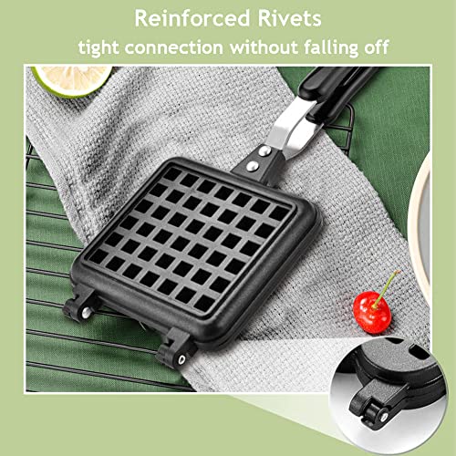 Antihaft Waffeleisen, 30 x 14.5cm Sandwichmaker mit Langer Griff, Waffle maker, Waffelbackform, Antihaftbeschichtete… – Bild 5