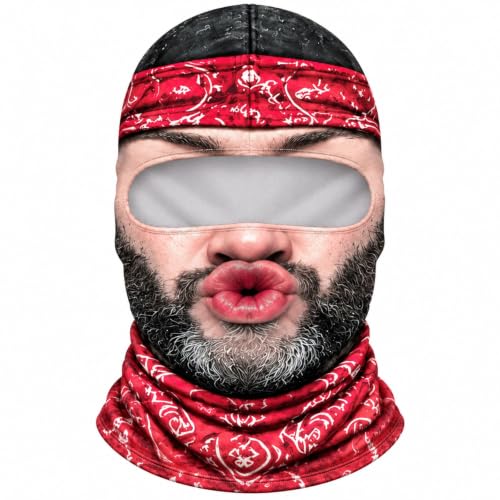 Funny Realistic Face Balaclava with 3D Grandpa Print,Old Man Ski Mask - image 1