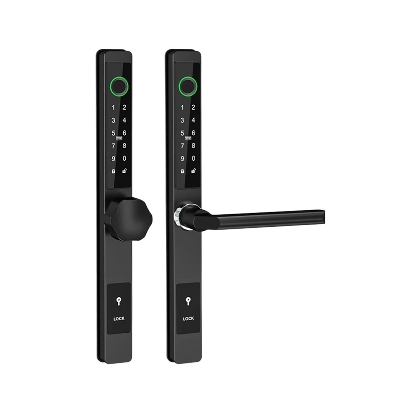 Serrure aluminium noir pour porte en verre haut de gamme
