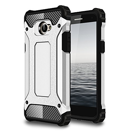 MyCase Funda Híbrida para LG K5 | Silicona | en Plata | Protección360 Grados