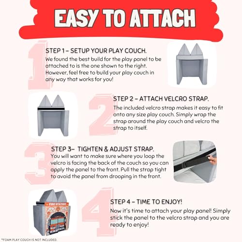 Image of Couch Swag Play Panel for Childrens Foam Sofa Kids Couch (Firehouse)